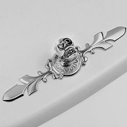 Светло-серый Цинковый сплав и k9 ручка ящика с черепом из хрусталя, с винтами, шкаф тянет ручки для ящика, аксессуары для дверных ручек, Хэллоуин тема, платина, светло-серый, 118 мм
