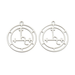 Нержавеющая Сталь Цвет Устойчивые к потускнению 304 подвески из нержавеющей стали с символом Лилит, плоско-круглые, цвет нержавеющей стали, 24.4x21.8x0.7 мм, отверстие : 1.2 мм