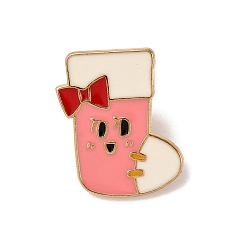 Christmas Socking Рождественские эмалевые булавки, булавки для лацканов из сплава для одежды рюкзака, рождественские носки, 24x21 мм