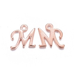 Letter M Подвески из листового золота, стойки покрытие, без кадмия и без свинца, letter.m, 13x13x2 мм, отверстие : 1.5 мм