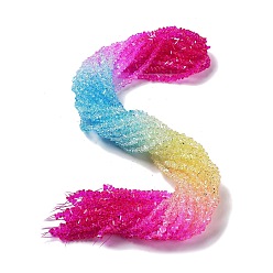 Фуксиновый Прозрачные стеклянные бусины, сегментированные разноцветные бусины, треугольные, красно-фиолетовые, 4.5x4.5x3 мм, отверстие : 0.9 мм, около 142 шт / нитка, 13.58~13.78'' (34.5~35 см)