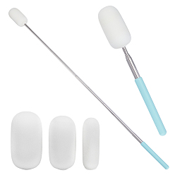 Синий Телескопическая губчатая щетка, Щетка для мытья бутылок с водой с 201 АБС-пластиком и длинной ручкой из нержавеющей стали, синие, 233x38 мм, 1 PC