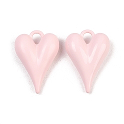 Pink Подвески из сплава на день святого валентина, сердце прелести, окрашеные, без кадмия и без свинца и без никеля, розовые, 28.5x20x8.5 мм, отверстие : 5x4 мм