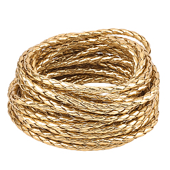 Золотистый 5 м плетеный круглый шнур из искусственной кожи для украшений, плетеная веревка, золотые, 4.5 мм
