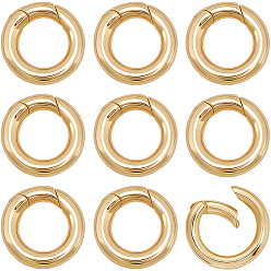 Настоящее золото 18K 10шт. латунные пружинные кольца-затворы, без никеля , кольцо, реальный 18 k позолоченный, 11.8x2.2 мм, 10 шт / комплект
