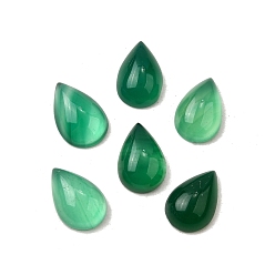 Зеленый Природные кабошон агата, окрашенная и подогревом, слеза, зелёные, 12x8x4.5 мм