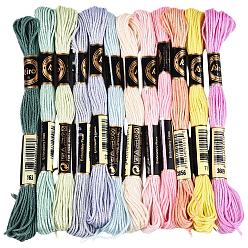 (52) Непрозрачная лаванда 6-слойная полиэфирная нить для вышивания, нитки для вышивки крестом, сегмент окрашенный градиентный цвет/рождественская/осенняя цветовая серия, разноцветные, 0.5 мм, около 8.75 ярдов (8 м) / моток, 12 мотки