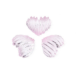 Pink TTransparent Acrylic Cabochons, Heart, Pink, 16x19x6mm