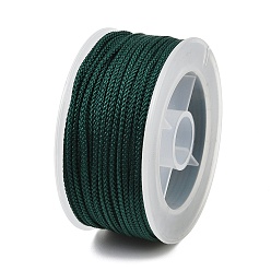 Dark Green Round Nylon Braided Cord, for Jewelry Beading Making, Dark Green, 1.8mm, about 18.59 Yards(17m)/Roll