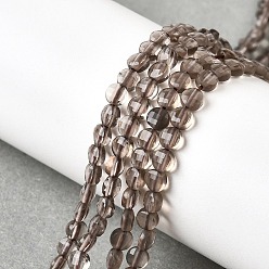 Ice Obsidian Натуральные ледяные обсидиановые бусинки, граненый квадратный разрез, плоско-круглые, 4x2.5 мм, отверстие : 0.7 мм, около 111 шт / нитка, 15.24'' (38.7 см)