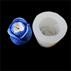 Белый Силиконовые формы тюльпан, формы для помадки пищевого качества, для украшения торта поделки, цвет шоколада, конфеты, изготовление изделий из уф-смолы и эпоксидной смолы, белые, 46x50 мм, внутренний диаметр: 31 мм