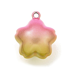 Goldenrod Brass Bell Pendants, Cherry Blossom Shape, Goldenrod, 25x21x16.5mm, Hole: 3mm