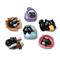 (52) Непрозрачная лаванда Непрозрачные кабошоны из смолы, форма кошки, разноцветные, 20~25x22~28x8.5~10 мм