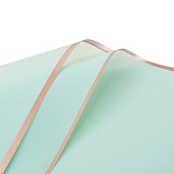 Средний Аквамарин 20 листы с золотым краем водонепроницаемая ПВХ подарочная упаковочная бумага, квадратный, сложенный букет цветов украшение оберточной бумаги, средний аквамарин, 580x580 мм