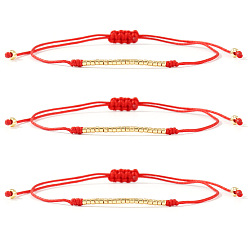 Красный 3шт. пластиковые бусины для плетения браслетов из бусин, плетеные браслеты из вощеного шнура для женщин, колонка, красные, 11.02 дюйм (28 см)