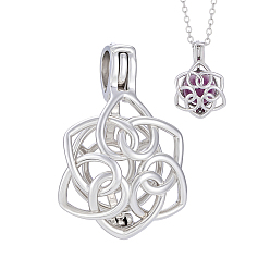 Платина 1шт. 925 подвески из стерлингового серебра с бусинами в форме клетки, Подвески в виде полой клетки для цветов с 925 штампом, родий, платина, 21x14x9 мм, отверстие : 2x3.5 мм, внутренний диаметр: 8.5 мм