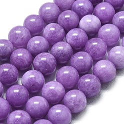 Темная Орхидея Натуральный Malaysia нефритовые бусы пряди, окрашенная и подогревом, круглые, темные орхидеи, 10 мм, отверстие : 1.2 мм, около 39 шт / нитка, 14.96 дюйм (38 см)