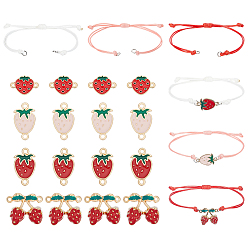 (52) Непрозрачная лаванда Наборы браслетов своими руками, включая изготовление браслетов из вощеного полиэстерного шнура., подвески из сплава эмали, разноцветные, 6~11 дюйм (15.2~28 см), 3 цветов, 12 шт / цвет, 36 шт