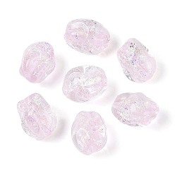 Pink Ручной стеклянные фольга бисер пряди, самородки, розовые, 13~14.5x9.5~11x9.5~11 мм, отверстие : 1~1.4 мм, около 28 шт / нитка, 14.17~14.76 дюйм (36~37.5 см)