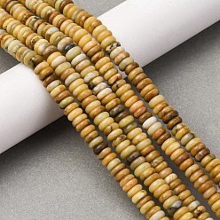 Желтый Опал Природные желтые опал бусины пряди, рондель, 6x2 мм, отверстие : 0.8 мм, около 140~150 шт / нитка, 15.16~15.35 дюйм (38.5~39 см)