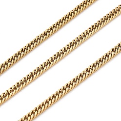 Золотой 316 кубинские звенья из хирургической нержавеющей стали, несварные, с катушкой, ионное покрытие (ip), золотые, 5.5x3.5x0.6 мм