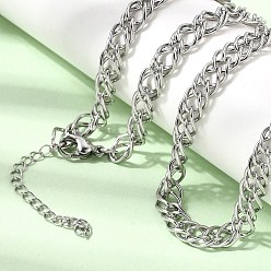 Stainless Steel Color 6.5MM 304 Stainless Steel Double Link Chain Necklaces for Women Men, Tarnish Free, Stainless Steel Color, 16.46 inch(41.8cm)