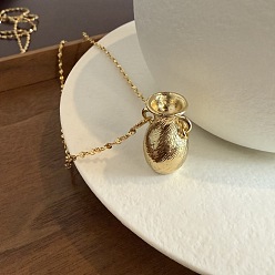 Golden Alloy Vase Pendant 304 Stainless Steel Chain Necklaces for Women, Golden, 23.62 inch(60cm)