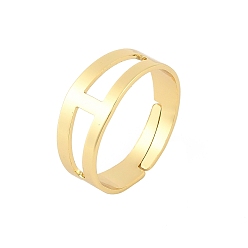 Настоящее золото 18K Чистое латунное кольцо для пальца, регулируемые настройки колец для пальцев, долговечный, стойки покрытие, без свинца и без кадмия, реальный 18 k позолоченный, 4~8 мм, размер США 7 1/2 (17.7 мм)