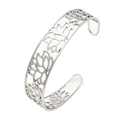 Нержавеющая Сталь Цвет Лотос 304 браслет-манжета из нержавеющей стали для женщин, цвет нержавеющей стали, 5/8 дюйм (1.45 см), внутренний диаметр: 2 дюйм (5.05 см)