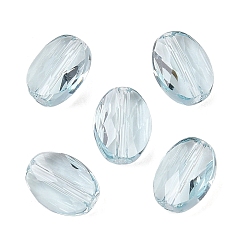 Небесно-голубой Стекло имитация австрийских хрустальных бусин, овальные, граненые, голубой, 8x6.5x3.5 мм, отверстие : 1.2 мм