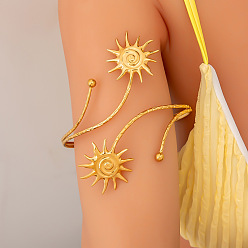 Солнце 304 браслеты-манжеты из нержавеющей стали для женщин, ионное покрытие (ip), без кадмия, без никеля и без свинца, солнце, внутренний диаметр: 3-5/8 дюйм (9.3 см)