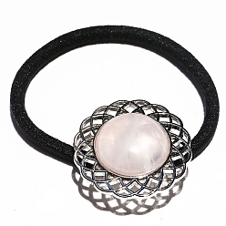 Pink Резинки для волос из натурального розового кварца, для женщин, розовые, Цветок: 30x30 мм