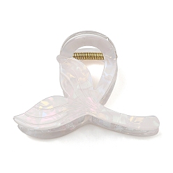 Белый Пластиковые заколки-крабики из ПВХ для женщин и девочек, рыбий хвост, белые, 58x85x48 мм