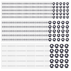 Черный 3 наборы 3 стили самоклеящиеся наклейки из смолы, глаза, чёрные, 6~10 мм, 50 шт / комплект