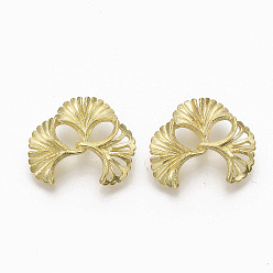 Без Покрытия Латунные подвески, без никеля , гинкго, сырой (без покрытия), 17x20x3 мм, отверстие : 1.6 мм