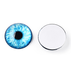 Темно-Голубой Кабошоны из стекла, полукруглый с глазом, глубокое синее небо, 20x6.5 мм