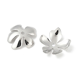 Платина Шапочки и конусы для бусин, латунные, 5-лепестков цветка, платина, 20.5x19.5x4.5 мм, отверстие : 2 мм