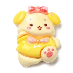 Желтый Мультяшные непрозрачные кабошоны из смолы, милые домашние кабошоны, свинья, желтые, 20.5x16x6 мм