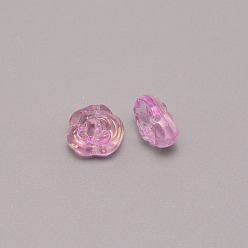 Фуксин Блестящие бусины лэмпворк, роза, фуксиново-красные, 12.5x14x9 мм, отверстие : 1.2 мм