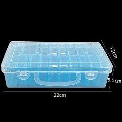 Темно-Голубой 20 пластиковый чехол-органайзер с слотами, контейнеры для бисера, прямоугольные, глубокое синее небо, 22x13x5.5 см, маленькая коробка: 5.5x5.5x2 см