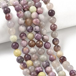 Лепидолит Натуральный лепидолит / пурпурный слюдяный камень бисер пряди, круглые, 8.5 мм, отверстие : 0.8 мм, около 46 шт / нитка, 14.76'' (37.5 см)