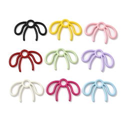 (52) Непрозрачная лаванда Сплав с окрашенными подвесками, без свинца, без никеля и без кадмия, бантом, разноцветные, 23x33x2 мм, отверстие : 5 мм