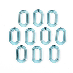Pale Turquoise Transparent Acrylic Linking Rings, Quick Link Connectors, for Cable Chains Making, Unwelded, Oval, Pale Turquoise, 27x16.5x4.5mm, Inner Diameter: 18x7.5mm