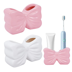 (52) Непрозрачная лаванда 2шт. держатели для зубных щеток из смолы, бантом, разноцветные, 60x136x85 мм