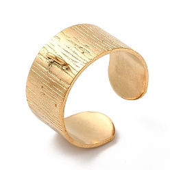 Золотой Ионное покрытие (IP) 304 Компоненты открытого манжетного кольца из нержавеющей стали, кольцо петли, золотые, отверстие : 2 мм, американский размер 7(17.3мм)