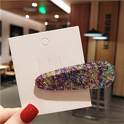 Разноцветный Заколки из кожи аллигатора из ацетата целлюлозы, аксессуары для волос для девочек женщин, слеза, красочный, 70 мм