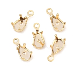 Настоящее золото 24K Латунь пришить настройки зубца, настройки когтей для остроконечных страз, слезинки, без кадмия и без свинца, реальный 24 k позолоченный, 8x3.5x4.5 мм, отверстие : 0.9 мм