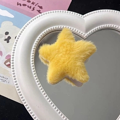 Желтый Конфетный цвет звезды плюшевые тканевые заколки для волос из кожи аллигатора, аксессуары для волос для женщин и девочек, желтые, 55x55 мм