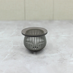 Серый Пластиковый ротанговый стул, чайный столик, украшения, миниатюрные украшения, аксессуары для домашнего кукольного домика с микро-ландшафтом, притворяясь опорными украшениями, серые, 32x35 мм