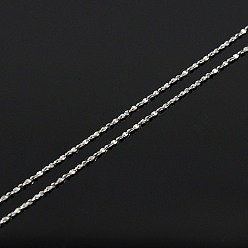 Platinum Trendy Unisex Rhodium Plated 925 Sterling Silver Chain Necklaces, with Spring Ring Clasps, Thin Chain, Platinum, 18 inch, 0.8mm